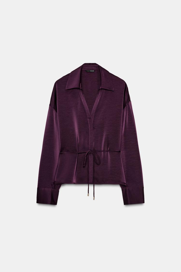 Alvora - Satin Tie Blouse
