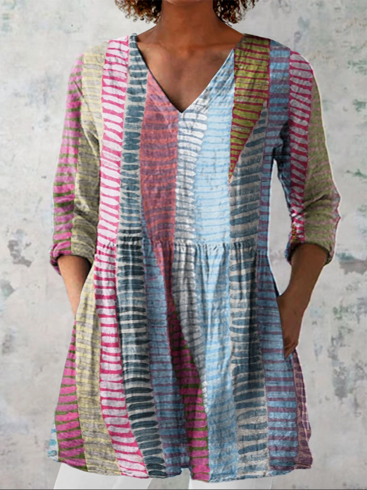 Juliana | Long V-Neck Blouse