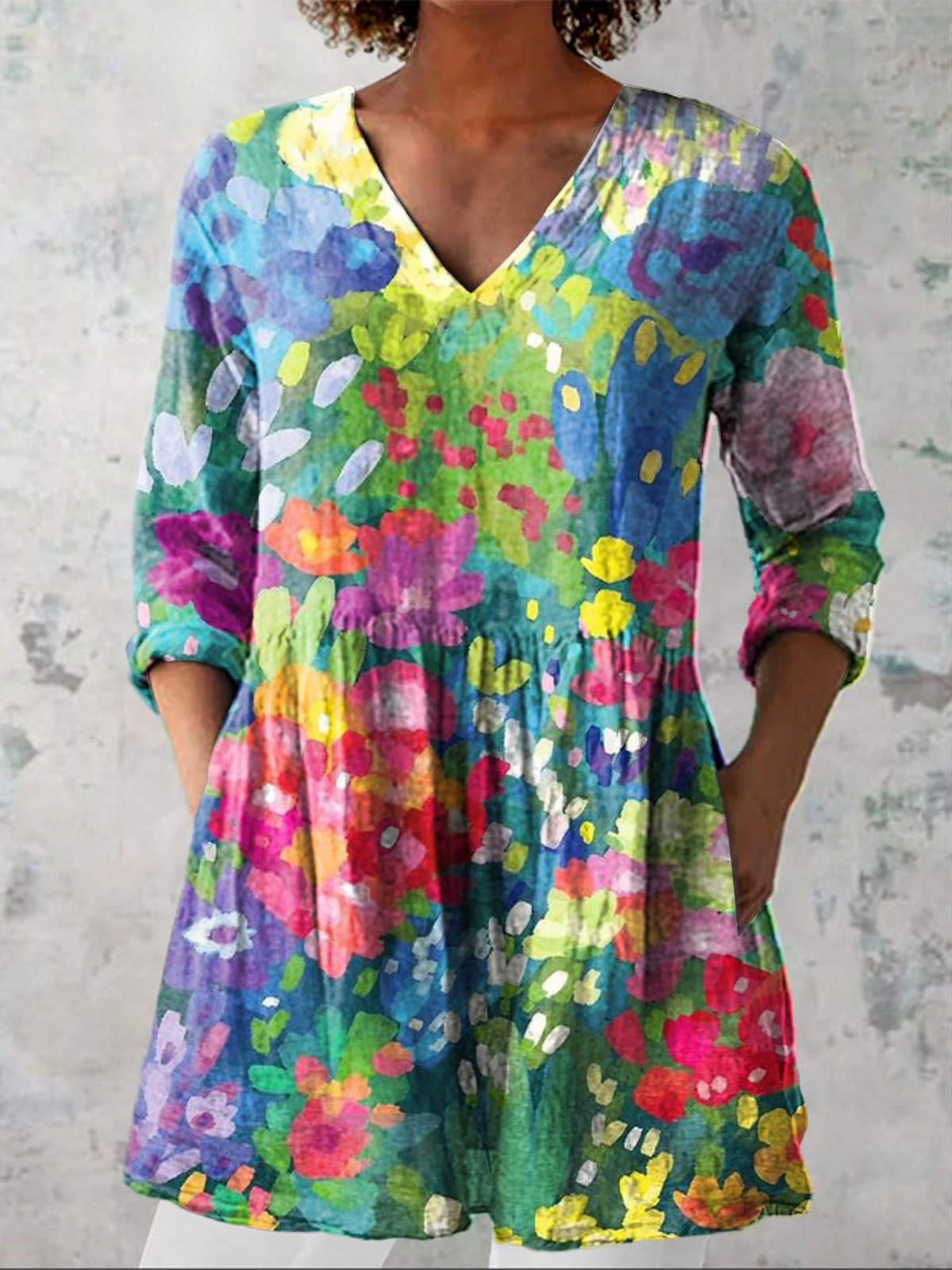 Diana | Long V-Neck Blouse