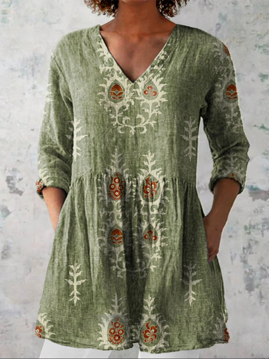 Christina | Long V-Neck Blouse
