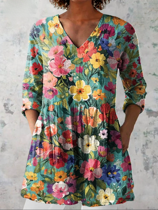 Natasha | Long V-Neck Blouse