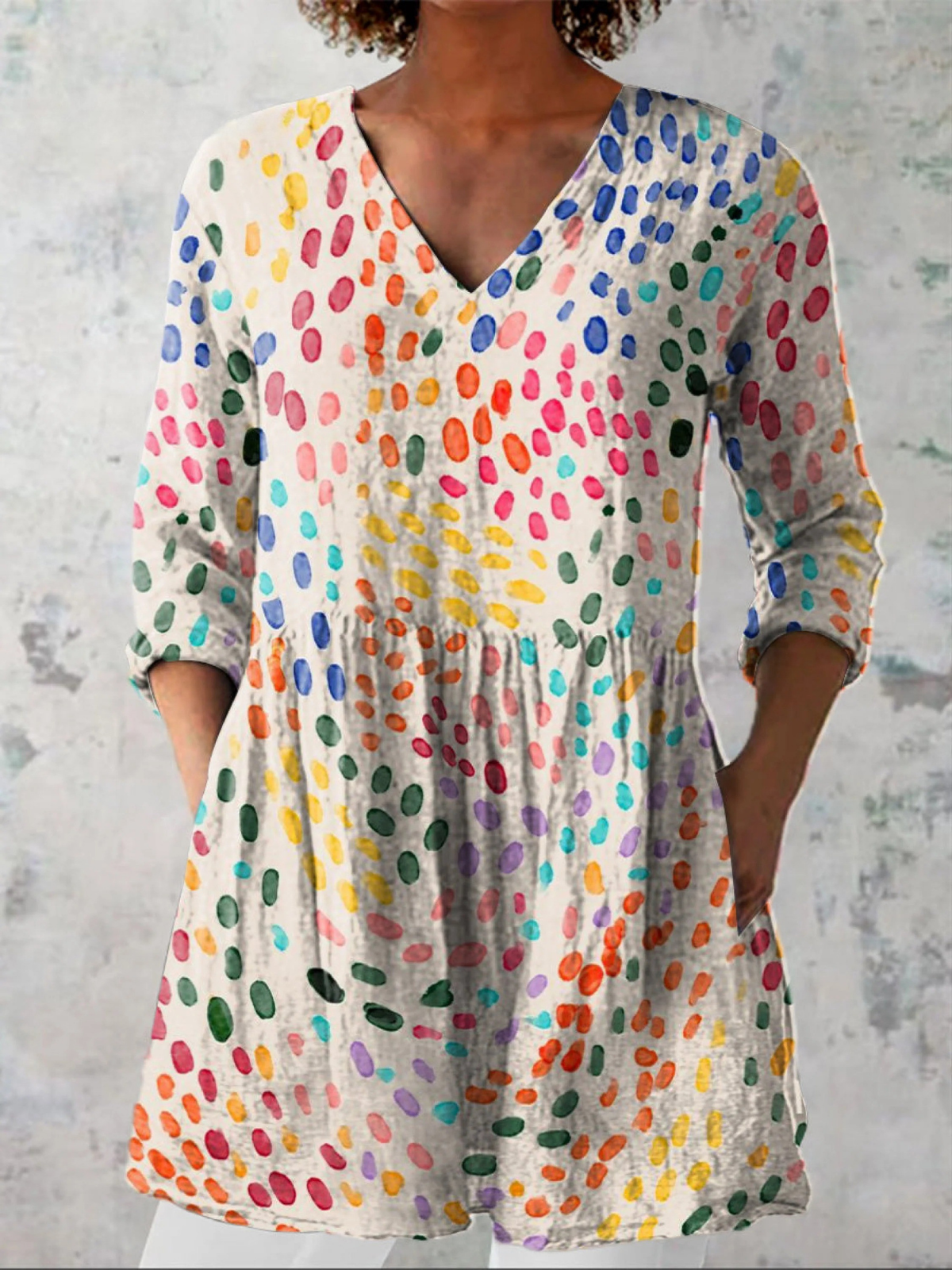 Nathalie | Long V-Neck Blouse