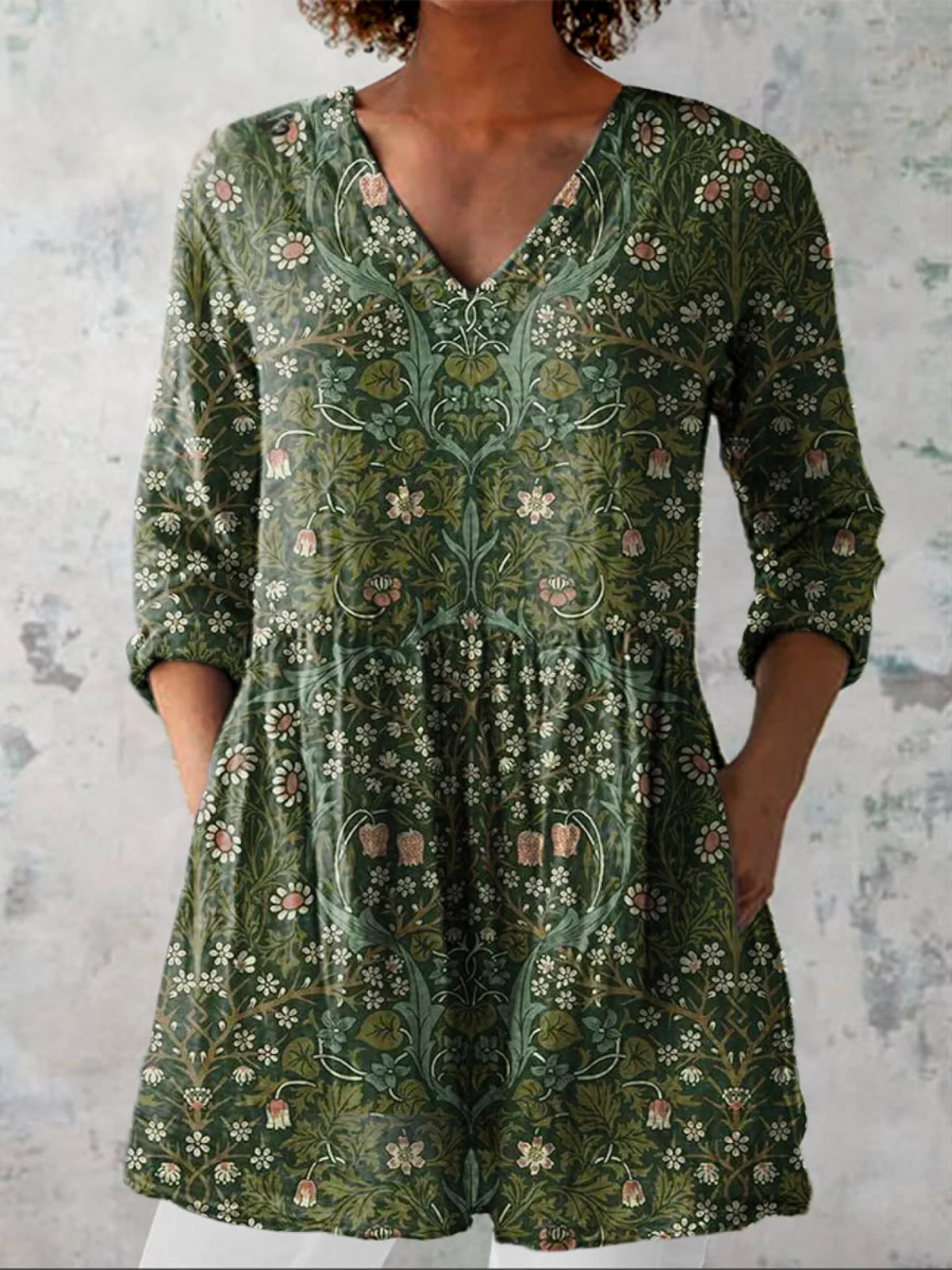 Gabrielle | Long V-Neck Blouse