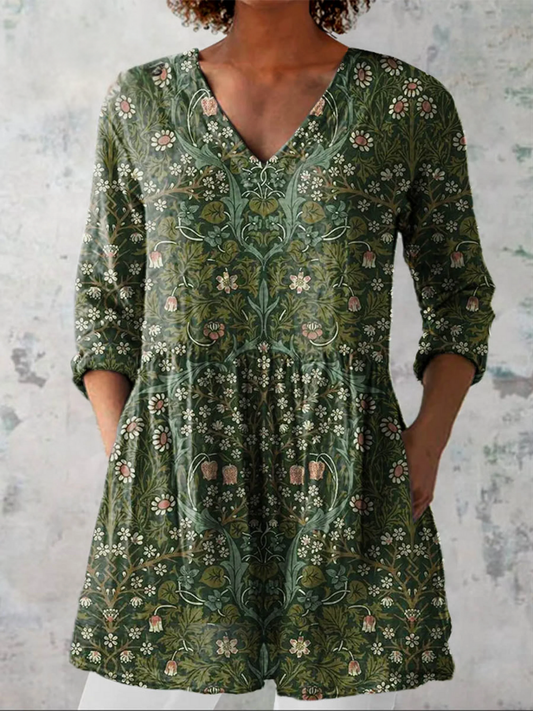 Gabrielle | Long V-Neck Blouse
