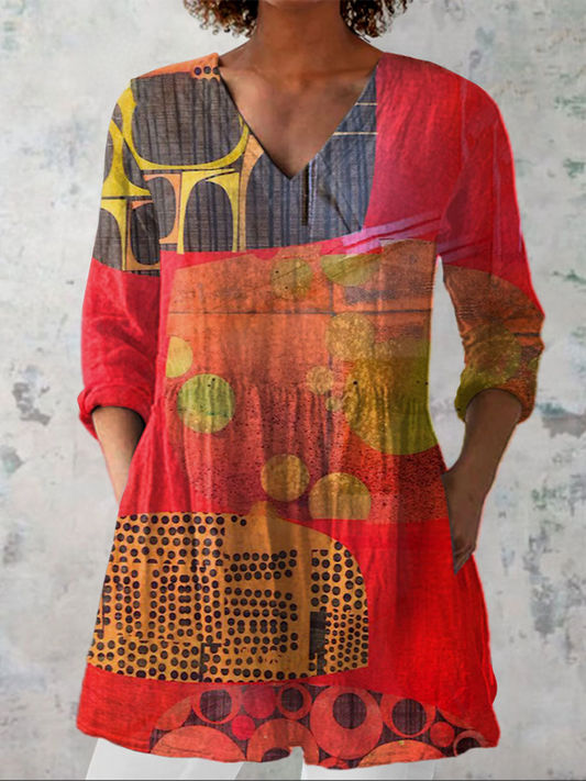 Veronica | Long V-Neck Blouse