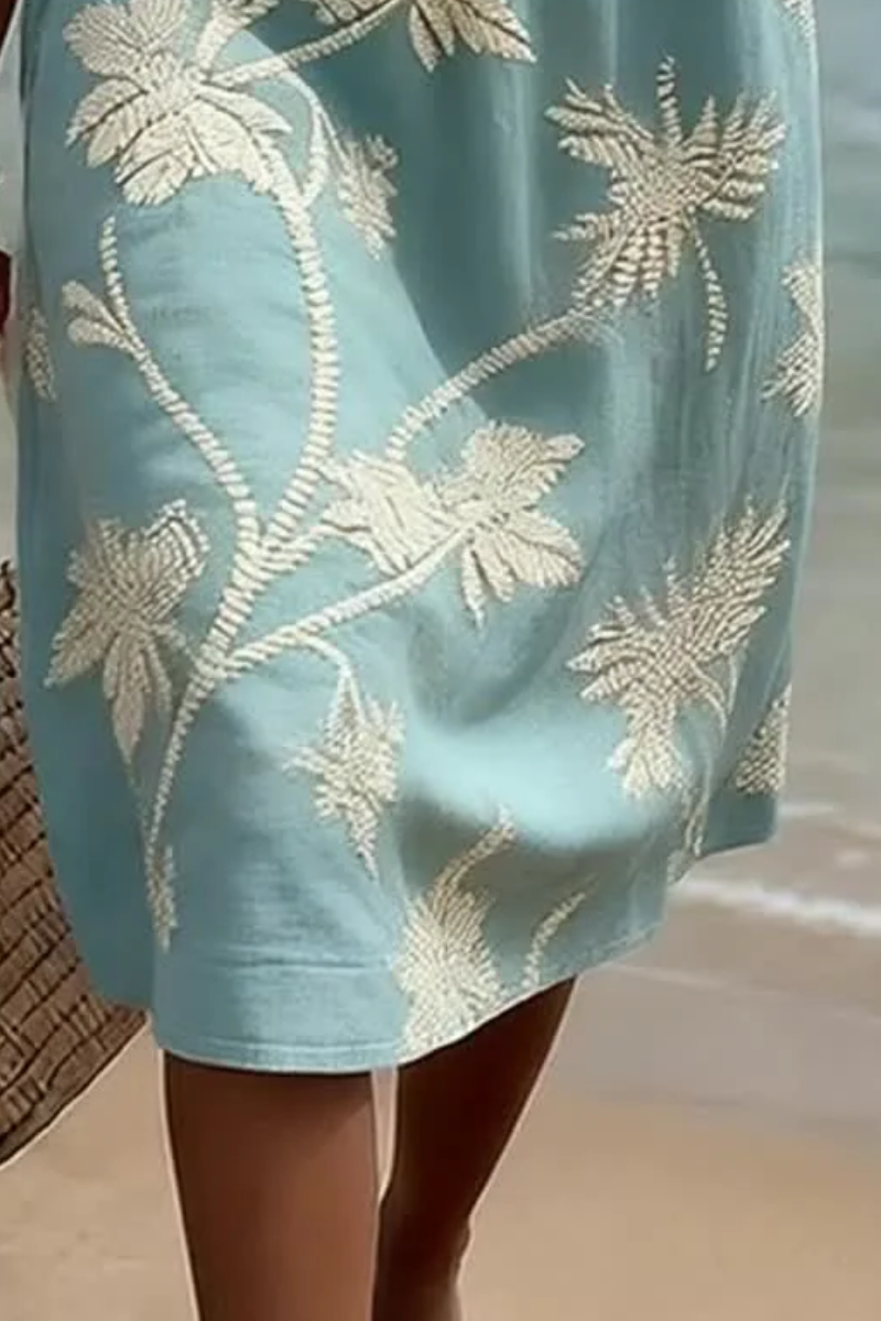 Harbour | Embroidered Botanical Midi Dress