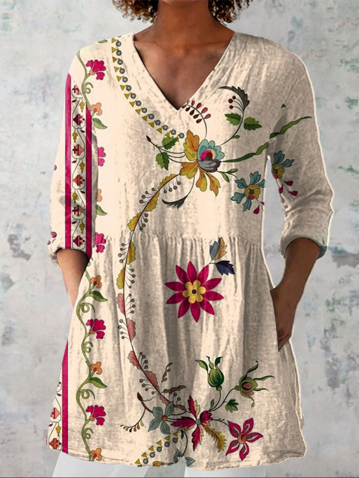Danielle | Long V-Neck Blouse