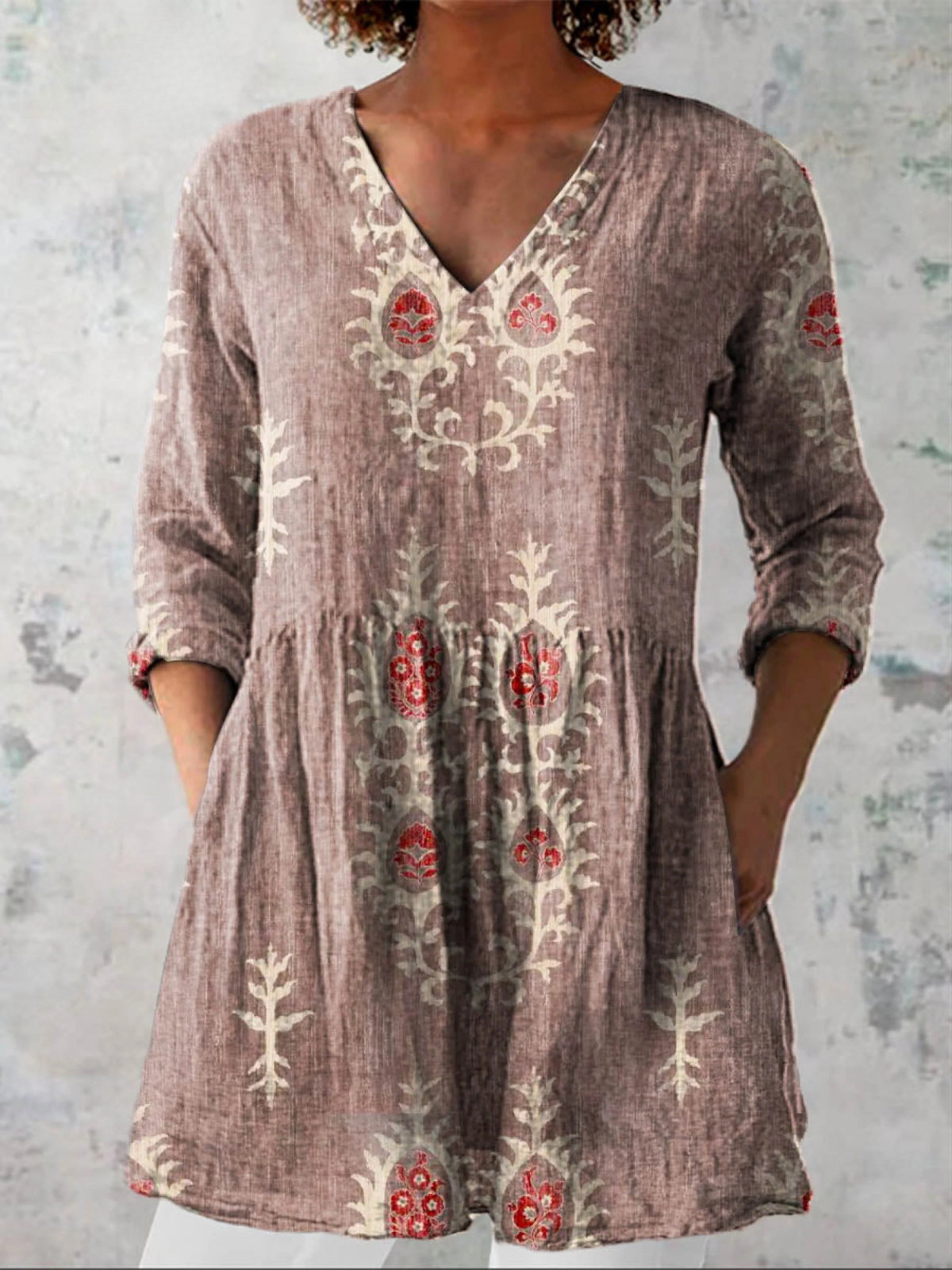 Christina | Long V-Neck Blouse