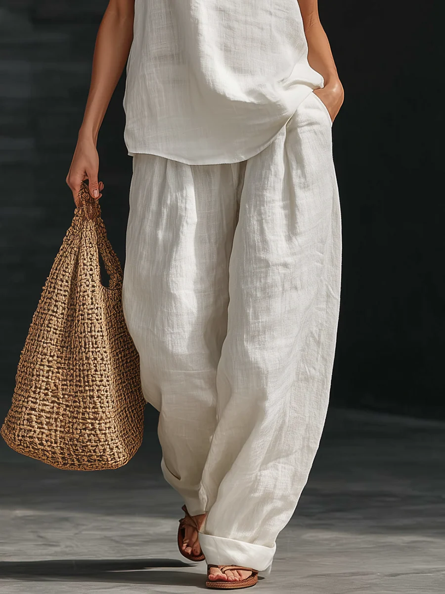 Zoë™ - Sleeveless Set with Wide Cut Trousers