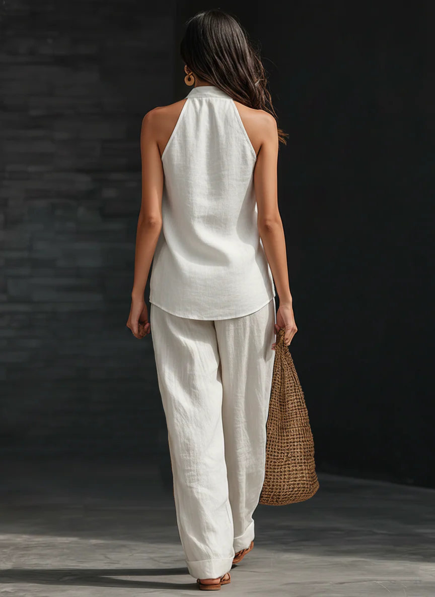 Zoë™ - Sleeveless Set with Wide Cut Trousers