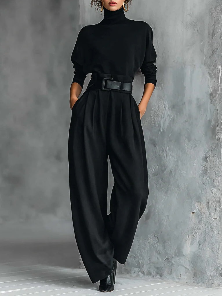 Lisa™ - Black 2-Piece Set with Belt